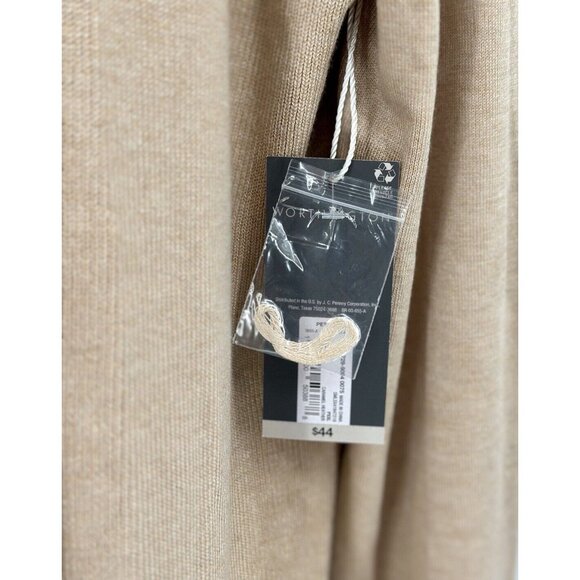 Worthington Petite Womens Long Sleeve Open Front Cardigan Size PXXL Tan NEW - Picture 8 of 12
